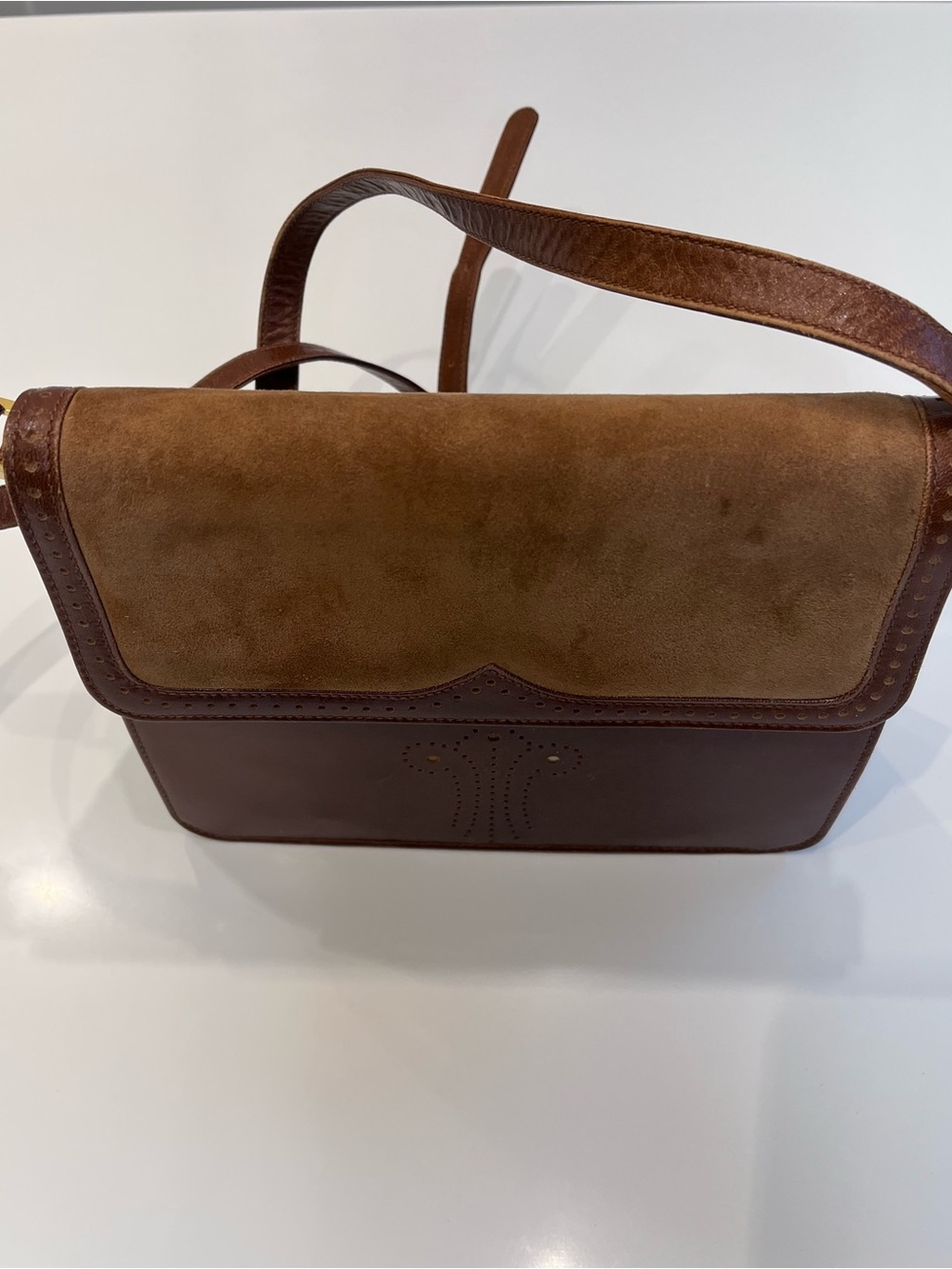 Vintage Bally Brown Leather and Suede Shoulder/Crossbody Bag - Picture 3 of 9